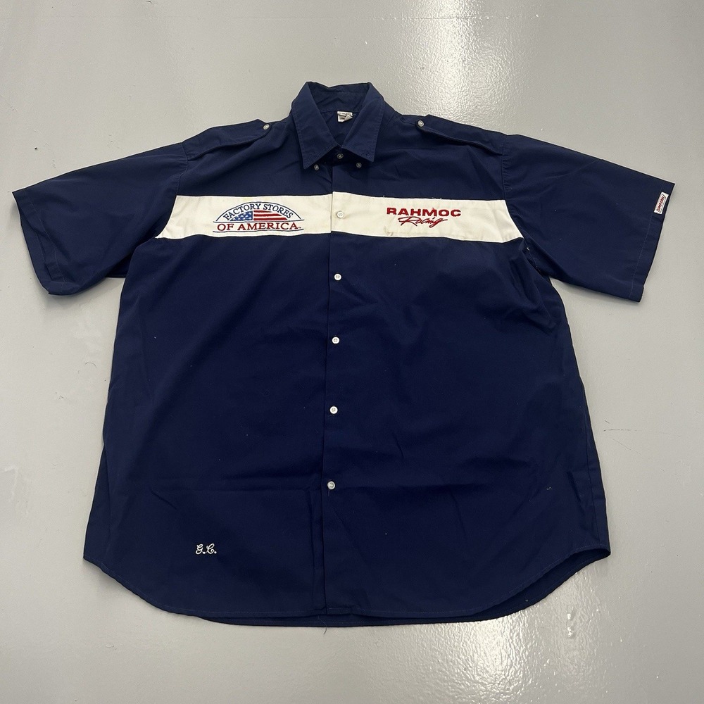 Simpson Rahmoc Racing Pit Crew Shirt XXL Navy Blue Vintage Factory Stores USA